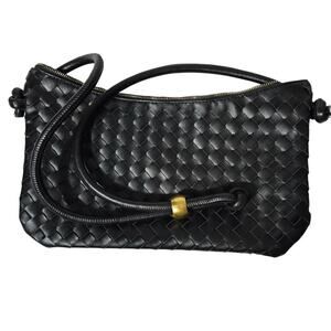 Black Weaved Purse Adjustable Strap